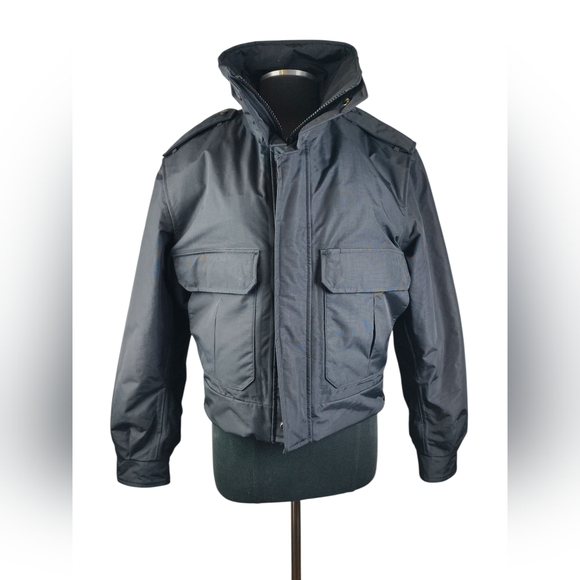 EVIN Vintage Military-Style Nylon Bomber Winter Jacket – Black Men M / Women S - Picture 4 of 16